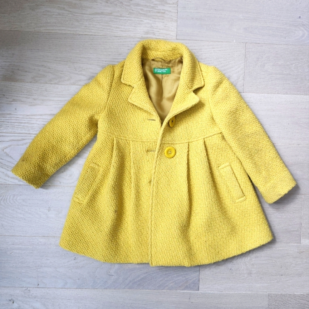 United Colors Of Benetton Wool Dress Coat Size 4T